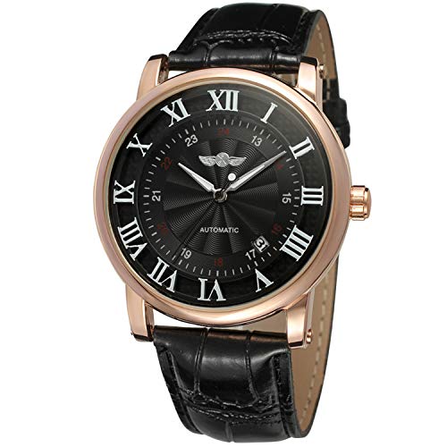 FORSINING Casual Men's Skeleton Alloy Case Leather Strap Automatic Mechanical Wrist Watch WRG8051M3R8 von FORSINING