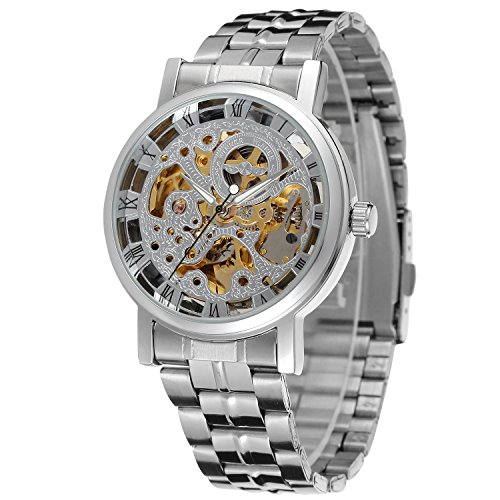 FORSINING Men's Skeleton Automatic Self-Wind Analogue Watch with Stainless Steel Bracelet WRG8028M4S2 von FORSINING