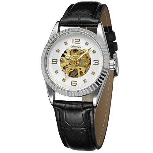 FORSINING Men's Automatic Self-Winding Skeleton Analog Watch with Leather Strap WRG8038M3S3 von FORSINING
