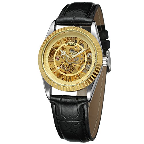FORSINING Men's Automatic Self-Winding Skeleton Analog Watch with Leather Strap WRG8038M3T1 von FORSINING