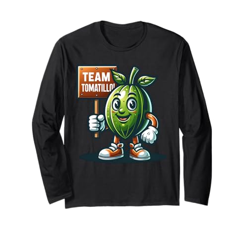 Team Tomatillo, mexikanische Schalen-Tomaten-Maskottchen, lustiges Gemüse Langarmshirt Team Tomatillo, mexikanische Schalen-Tomaten-Maskottchen, lustiges Gemüse Langarmshirt von Fossil Forward Homestead