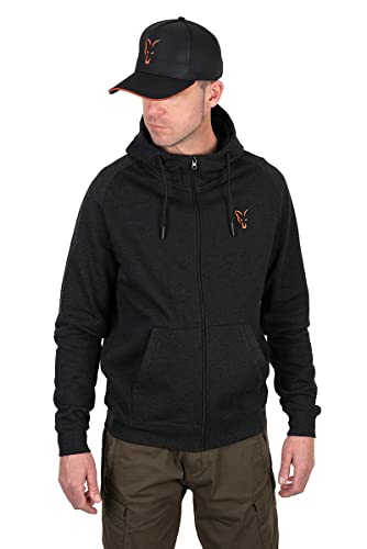 Fox Collection Lw Hoody Black & Orange - Angelpullover, Größe:M von Fox