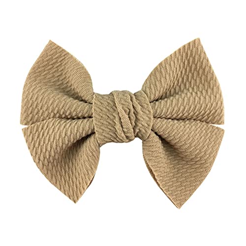 Stirnband Damen 10 teile/los 4,5 "große waffel stoff haar bögen for mädchen beliebte süße mode zubehör bowknot boutique kopf tragen Stirnband Damen Winter (Color : Khaki, Size : With clip) von FrEshn