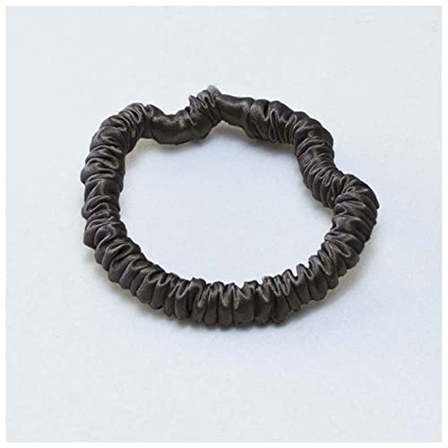 Stirnband Damen 100% reine Seidenhaar-Bügel-Krawatten-Seile Bands skirschige Gummiziten Pferdeschwanzhalter for Frauen Mädchen Haarschmuck Stirnband Damen Winter (Size : Dark grey 1cm) von FrEshn