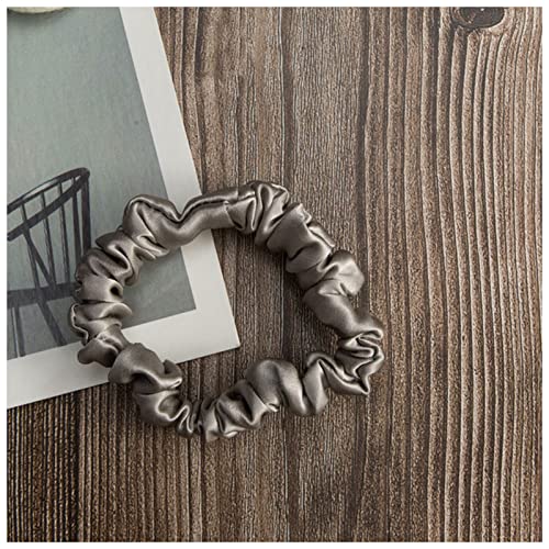 Stirnband Damen 100% reine Seidenhaar-Bügel-Krawatten-Seile Bands skirschige Gummiziten Pferdeschwanzhalter for Frauen Mädchen Haarschmuck Stirnband Damen Winter (Size : Grey 1.5cm) von FrEshn