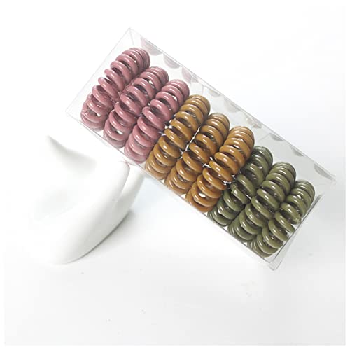 Stirnband Damen 9 stücke Elastische Haarbänder for Frauen Haarschmuck Mädchen Schnur Spirale Haarkrawatten Pferdeschwanzhalter Nette Haarband Stirnband Damen Winter (Color : Set 4, Size : One Size) von FrEshn