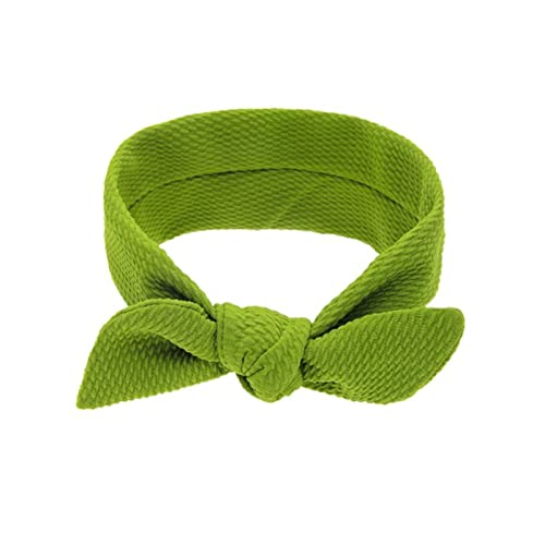 Stirnband Damen Baumwollelastische Turban-Mädchen-massivfarbige stirnband bowknot haarband infant stirnband bandaueau headwrap Gesichtswaschstirnband (Size : Green) von FrEshn