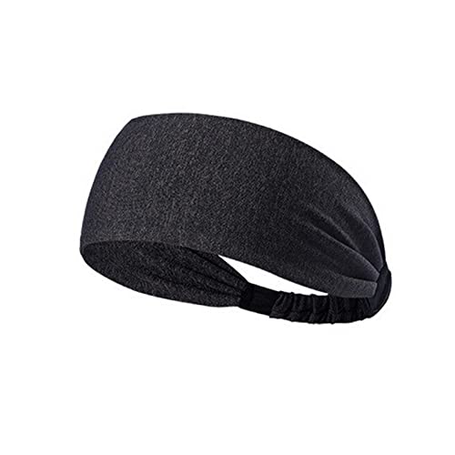 Stirnband Damen Elastische gestreifte Stirnbänder for Frauen Mädchen Sport Laufen Yoga Kopf Band Baumwolle Weit Haarband Turban Head Warp Haarschmuck Gesichtswaschstirnband (Size : Dark gray) von FrEshn