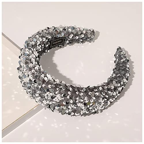 Stirnband Damen Haarschmuck Frauen Süßes breites Stirnband Mode Wash Gesicht Haarband Gesichtswaschstirnband (Size : Silver) von FrEshn