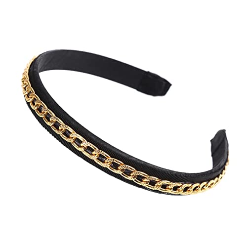 Stirnband Damen Mode Goldketten Hair Bands Reifen for Frauen Stirnband Haarband Mädchen Haarschmuck Elegante schicke Haarverzierung Gesichtswaschstirnband (Size : 379155) von FrEshn