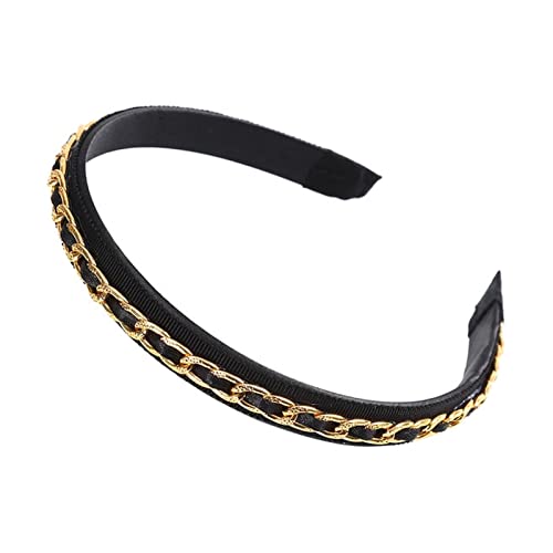 Stirnband Damen Mode Goldketten Hair Bands Reifen for Frauen Stirnband Haarband Mädchen Haarschmuck Elegante schicke Haarverzierung Gesichtswaschstirnband (Size : 379183) von FrEshn