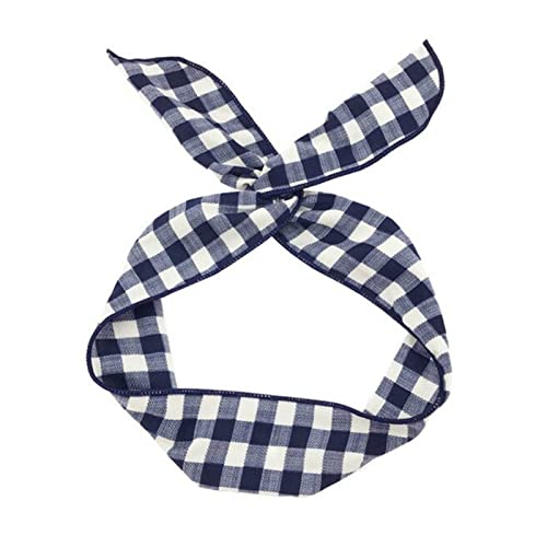 Stirnband Damen Multi mit einstellbaren Stirnbändern Frauen Haarband Metalldraht Kreative Mädchen Kopfband for Gesicht Waschansicht Haarschmuck Gesichtswaschstirnband (Size : Plaid Navy Blue) von FrEshn