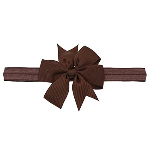 Stirnband Damen Stirnband Schöne Mädchen Bowknot Knoten Tiara Bow Stirnband Elastische Haarband Headwear Säuglingshaar Zubehör Gesichtswaschstirnband (Size : Brown) von FrEshn