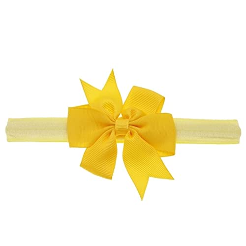 Stirnband Damen Stirnband Schöne Mädchen Bowknot Knoten Tiara Bow Stirnband Elastische Haarband Headwear Säuglingshaar Zubehör Gesichtswaschstirnband (Size : Yellow) von FrEshn