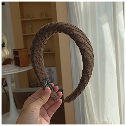 Stirnband Damen Winter einfarbig wave wave wolke wolle schwamm stirnbänder mode haarschmuck frauen gesicht waschen sport haarband niedlich haarkrüppchen Gesichtswaschstirnband (Size : Coffee) von FrEshn