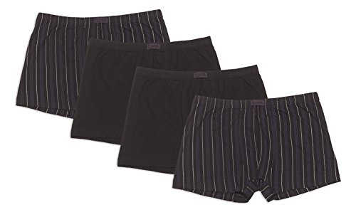 Frank Fields Herren Retro-Pants aus Baumwolljersey, Pants für Männer, Shorts Herren, 4er Pack von Größe 5/M bis14/6XL, Farbe:schwarz, Größe:XL von Frank Fields