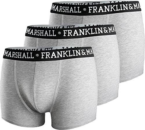 Franklin & Marshall Herren Boxer-I101290 Boxershorts, Light Grey Melange/Black/White, XXL von Franklin & Marshall