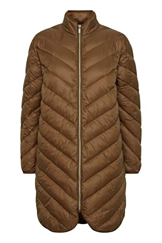 fransa FRBAPADDING Damen Steppmantel Wintermantel Winterjacke mit Stehkragen Lang abgerundeter Saum, Größe:L, Farbe:Gold Brown (200943) von fransa