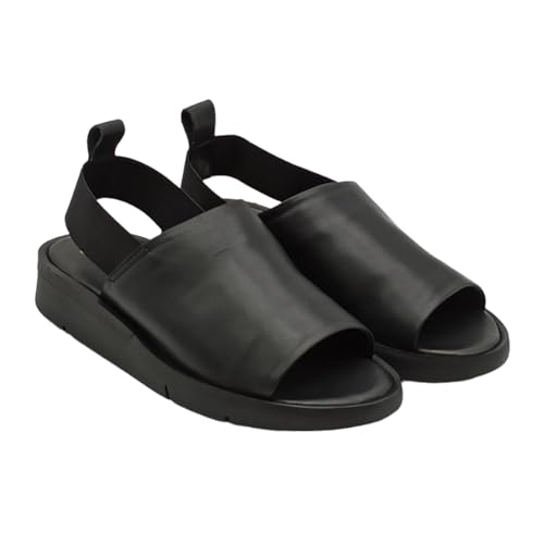 Frau 50M3 Damen-Sandalen aus Leder mit Band und elastischem Verschluss, Schwarz , 37 EU von Frau