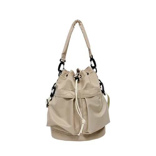 Frdun Kordelzug-Eimertasche für Damen, Nylon, Umhängetasche, Eimer, Schultertasche mit verstellbarem Riemen, mehrere Taschen, Kordelzug, Handtasche, Eimertasche, Geldbörse, khaki von Frdun