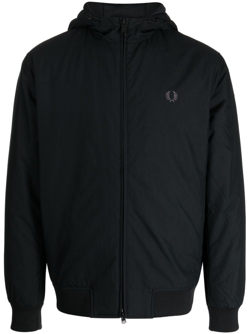 Fred Perry Brentham Jacke mit Logo-Stickerei - Schwarz von Fred Perry