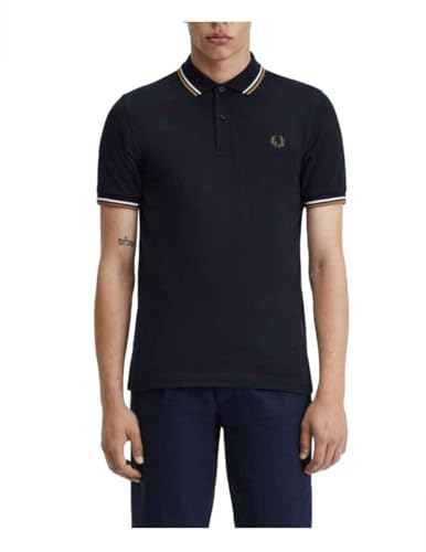 Fred Perry Herren Zweireihiges Shirt Unterhemd, u86, L von Fred Perry