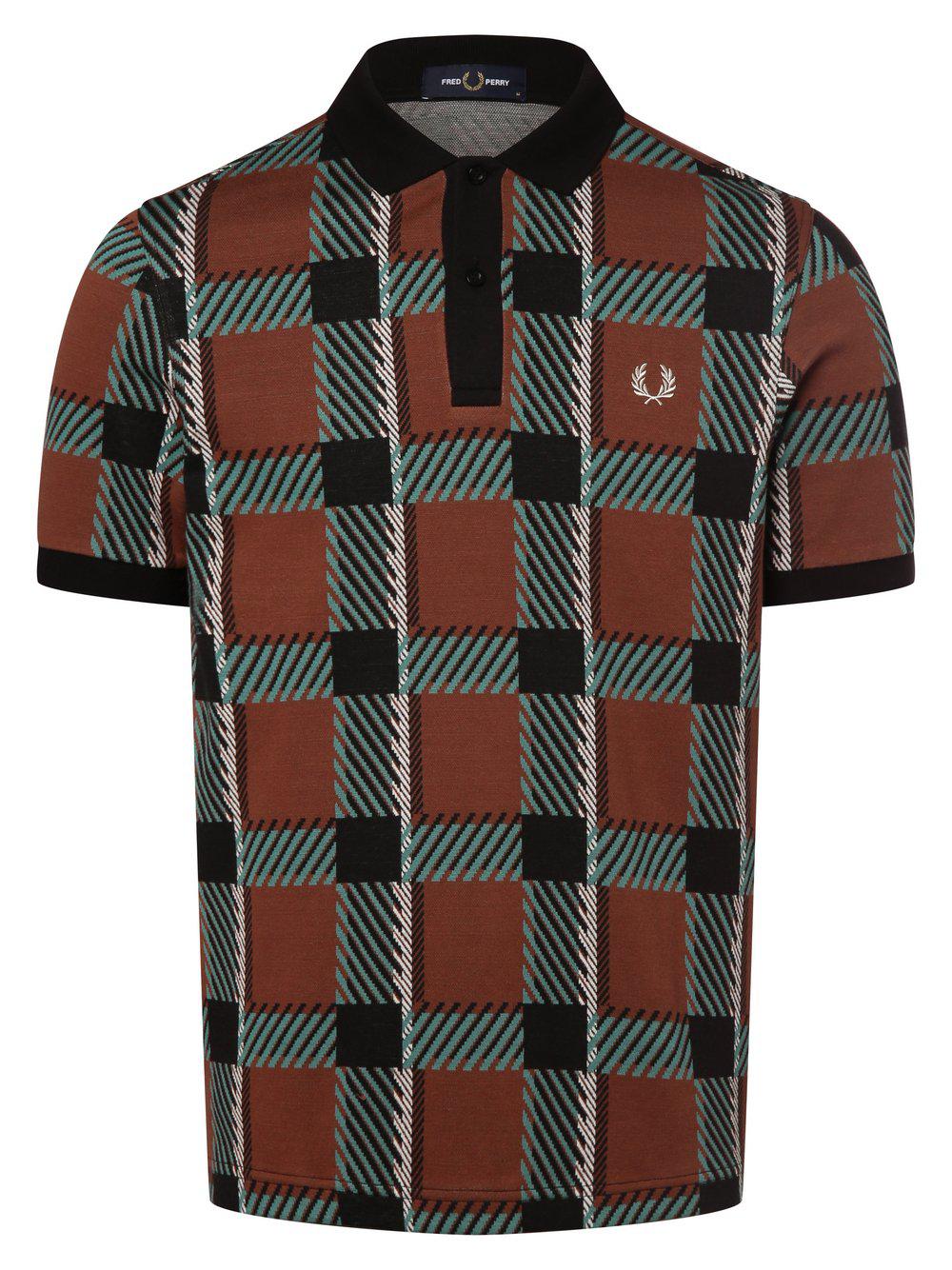 Fred Perry Poloshirt Herren Baumwolle gemustert, braun von Fred Perry