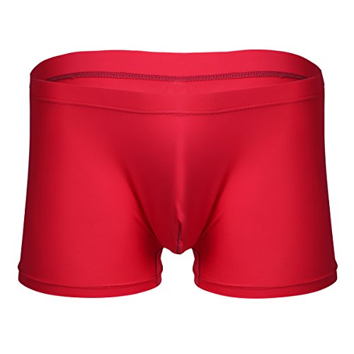 Freebily 1/5 Pack Herren Boxer Shorts Retro Boxershorts Boxer Briefs Atmungsaktive Ultrabequem Retroshorts Unterhose Unterwäsche Underwear langlebig Rot Medium von Freebily