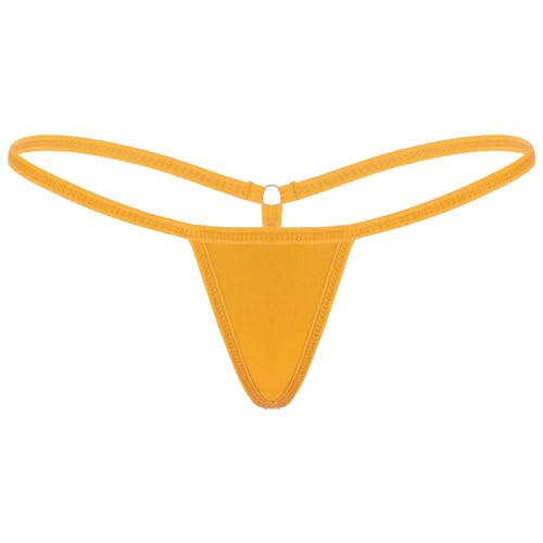 Freebily Damen Mini Strings Tanga G-String T-Back Micro Bikinislips Erotische Unterwäsche Dessous Unterhose Pants Orange Einheitsgröße von Freebily