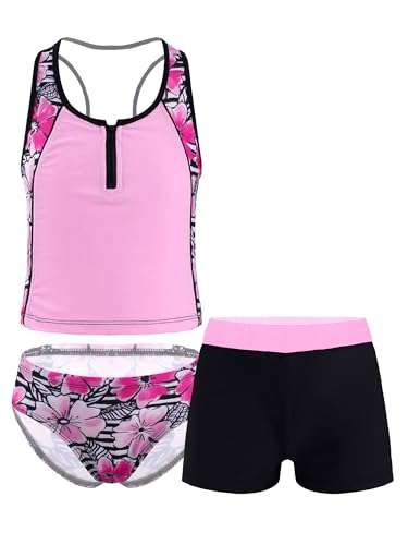 Freebily Mädchen Bademode 3pcs Tankini Bikini Set Top Slip Shorts Set Kinder Badekleidung Sport Strandbikini Gr.98-176 Rosa 122-128 Freebily Mädchen Bademode 3pcs Tankini Bikini Set Top Slip Shorts Set Kinder Badekleidung Sport Strandbikini Gr.98-176 Rosa 122-128 von Freebily