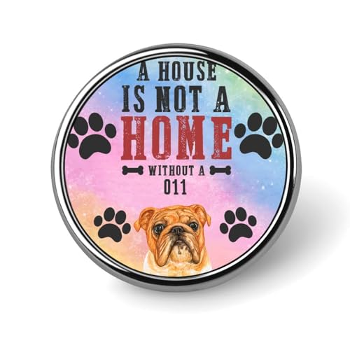 Freecustom Emaille-Anstecknadeln, Großpackung mit Anstecknadeln "A House Is Not A Home Without A American Bulldogge" für Rucksäcke, individuelle Knöpfe, Hundebesitzer, Geschenk, Anstecknadel, von Freecustom