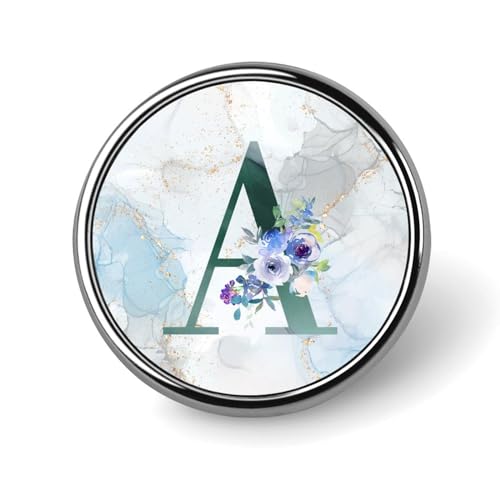 Freecustom Monogramm Initiale U Pins Pack Alphabet Floral Jeansknöpfe Monogramm Einzelbuchstabe Hut Pins Monogramm Buchstaben benutzerdefinierte Knöpfe Lustige Nachnamen Abzeichen Brosche für Freunde von Freecustom