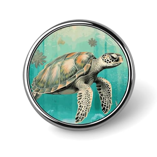 Freecustom Sea ​Schildkröte Pins Sets Ozean Meer Leben Meer Thema Anstecknadel Anstecknadel Ocean Park Knöpfe für Jeans Nautische Küste Strand Themed Abzeichen Hüte Taschen für Frauen Mädchen Kinder von Freecustom