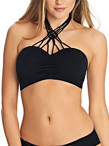 Freya Damen Makramee-geformtes Bandeau-Bikinioberteil mit Bügel Bikini, schwarz, 65C von Freya