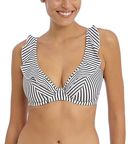 Freya Damen Standard Jewel Cove Bügel-Bikinioberteil mit hohem Apex, Streifen, Schwarz, 70F von Freya