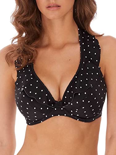 Freya Jewel Cove Damen Bikini-Oberteil mit Bügel, hohe Spitze, mit J Haken - Schwarz - 80DD von Freya