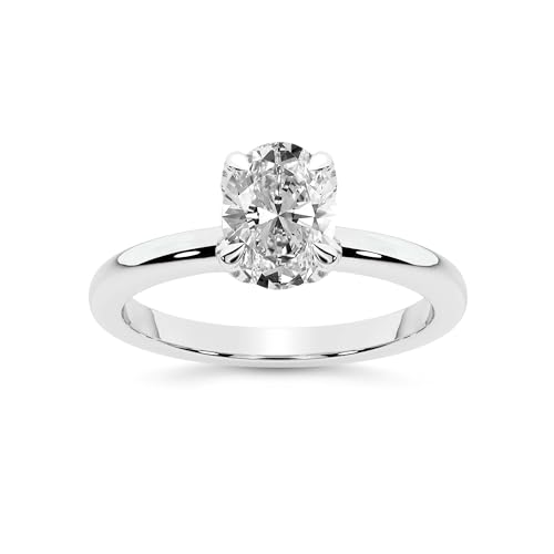 Im Labor Gezüchteter Diamant-Verlobungsring Für Frauen 0.50 Karat IGI-Zertifiziert Oval Form | In 14K oder 18K in Weiß-, Gelb- oder Roségold Mabel Petal Solitaire Diamant-Ring | FG-VS1-VS2 Qualität von Friendly Diamonds