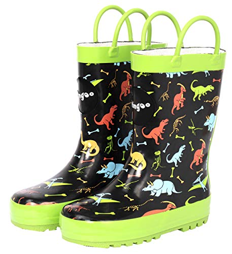 Fringoo - Jungen - Jungen Gummistiefel - Dinosaurier Gummistiefel - Regen Jungenstiefel - Schwarz/Grün - Größe Kinder Größe: 25 EU … von Fringoo