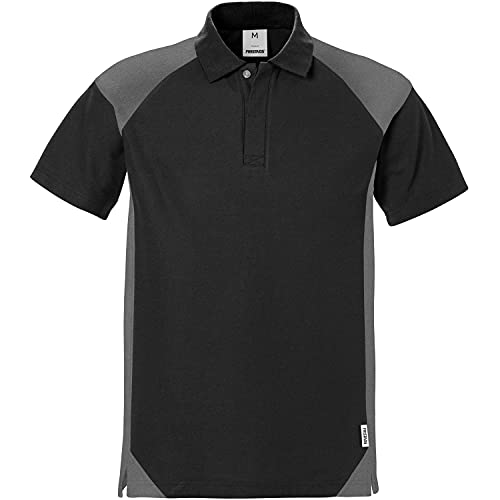 Fristads Fusion Poloshirt 7047 PHV 122407 Schwarz/Grau mit Kontrastfarbe und Oeko-Tex Zertifiziert Größe 2XL von Fristads