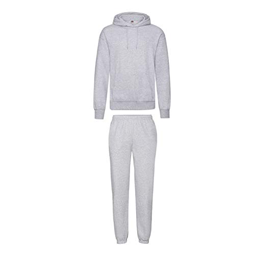 2er-Set Fruit of the Loom Hausanzug Sportanzug Jogginghose & Kapuzensweatshirt (M, Grau) von Fruit of the Loom