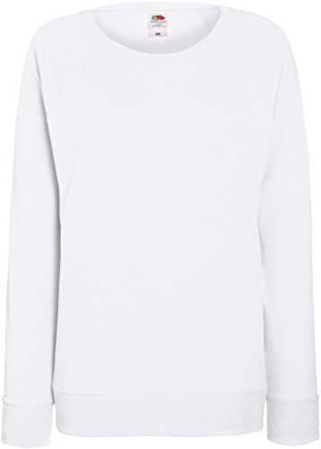 Damen Lightweight Raglan Sweat - In vielen tollen Farben Farbe Weiß Größe 2XL von Fruit of the Loom