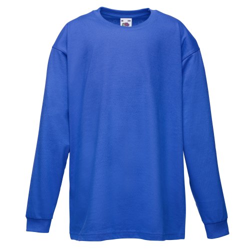 Fruit of the Loom Langarmshirt für Kinder, Unisex, marineblau, 104 cm von Fruit of the Loom