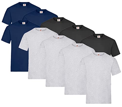 Fruit of the Loom 10er Pack Heavy T, Farbe:4X Grau + 3X Navy + 3X Schwarz + 1 HL Kauf Notizblock, Größe:XXL Fruit of the Loom 10er Pack Heavy T, Farbe:4X Grau + 3X Navy + 3X Schwarz + 1 HL Kauf Notizblock, Größe:XXL von Fruit of the Loom
