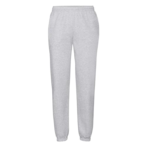 Fruit of the Loom Classic Elasticated Cuff Jog Pants + GRATIS MyShirt Stoffbeutel, Farbe:Graumeliert + GRATIS MyShirt Stoffbeutel, Größe:XS von Fruit of the Loom