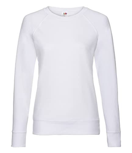 Fruit of the Loom Damen Leichtes Raglan Sweatshirt, weiß, 32 von Fruit of the Loom