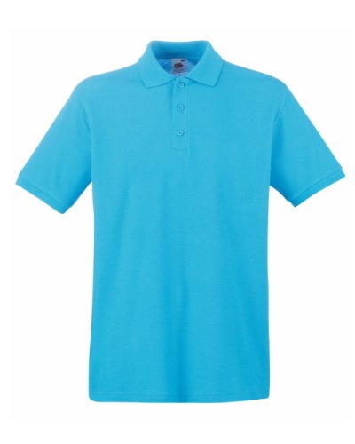 Fruit of the Loom Herren Poloshirt aus 100 % Baumwolle, 3 Knöpfe, Knopfleiste mit einfarbigen Knöpfen Gr. 56, Dunkles Marineblau von Fruit of the Loom