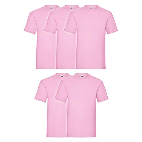 Fruit of the Loom Herren T-Shirt (5er Pack), Farbe:Rose, Größe:3XL von Fruit of the Loom