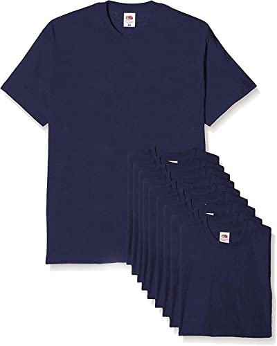 Fruit of the Loom Herren Original T T-Shirt, Navy, L (10er Pack) von Fruit of the Loom