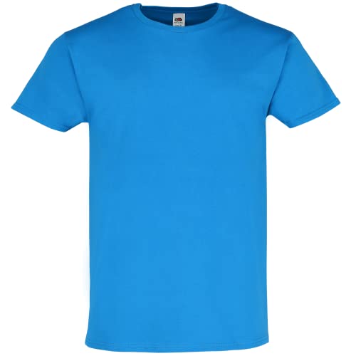 Fruit of the Loom Iconic 195 Ringspun Premium T Herren T-Shirt NEU, Farbe:azurblau, Größe:2XL von Fruit of the Loom