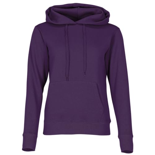 Fruit of the Loom Ladies Classic Kapuzen-Sweat + GRATIS MyShirt Stoffbeutel, Farbe:violett + GRATIS MyShirt Stoffbeutel, Größe:XS von Fruit of the Loom